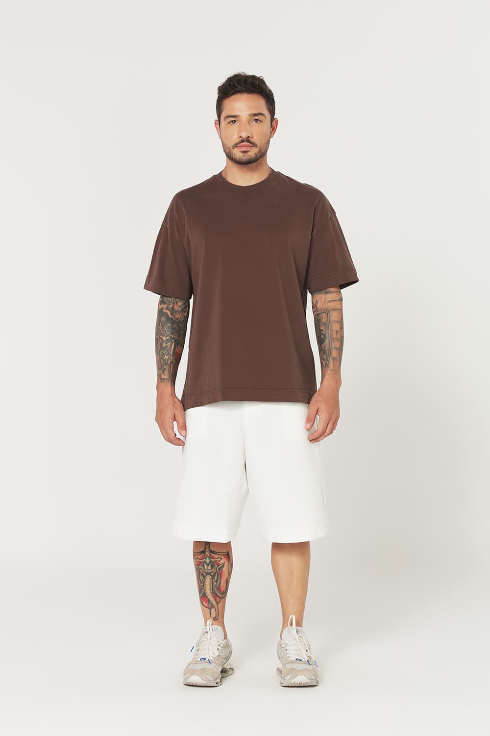 ゆ様　ブラウン0 Camiseta Heavy Oversized Streetwear Fio 20.1 – Estilo Impactante