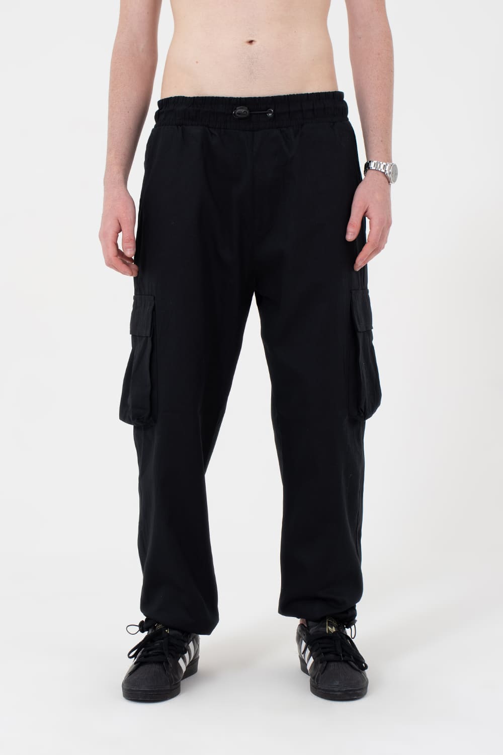 Calça Rux Calça Cargo Streetwear Brunx Preto | Estilo Urbano com Bolsos Funcionais
