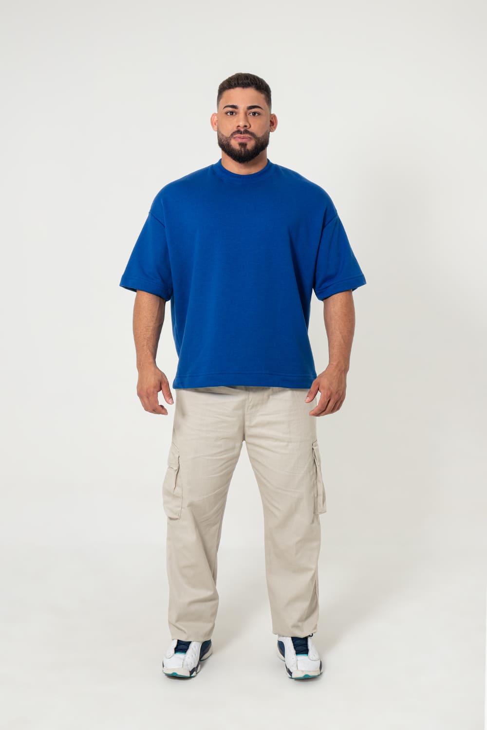 Camiseta Oversized Premium Brunx Ind Azul Royal – Caimento Amplo e