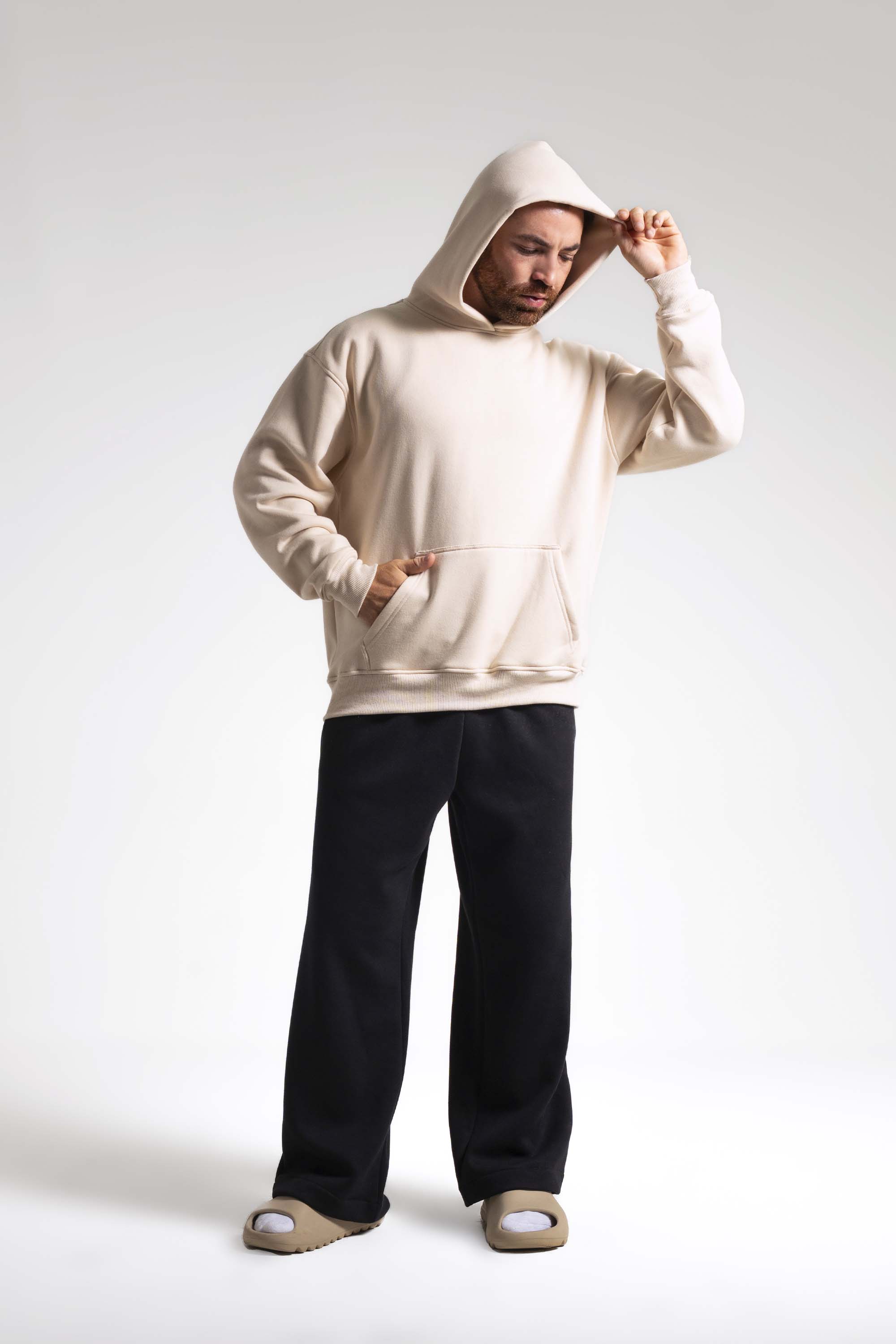 Moletom Canguru 3 Cabos Brunx Creme | Peso, Capuz Duplo e Estilo Streetwear, image size:2000x3000